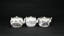 A Group of Three Famille-Rose Teapots with Landscape and Bird-and-Flower Designs, Tongzhi Marks - 4