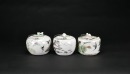A Group of Three Famille-Rose Teapots with Landscape and Bird-and-Flower Designs, Tongzhi Marks - 5