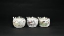 A Group of Three Famille-Rose Teapots with Landscape and Bird-and-Flower Designs, Tongzhi Marks - 6