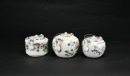 A Group of Three Famille-Rose Teapots with Floral Decoration - 2