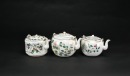 A Group of Three Famille-Rose Teapots with Floral Decoration - 3