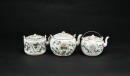 A Group of Three Famille-Rose Teapots with Floral Decoration - 4