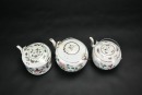 A Group of Three Famille-Rose Teapots with Floral Decoration - 6