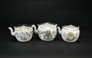 A Group of Three Famille-Rose Porcelain Teapots, Late Qing/Republic