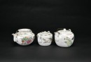 A Group of Three Famille-Rose Porcelain Teapots, Late Qing/Republic - 2