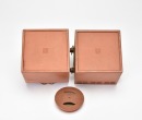 Dai Yuping. A Square Red Pottery Teapot and Warming Stand, &lsquo;Tiehuaxuan Zhi&rsquo; Mark, Year 1925 - 10