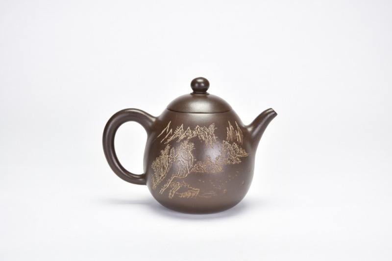 A Yixing Stoneware Teapot, Signed Yao Zhiyuan