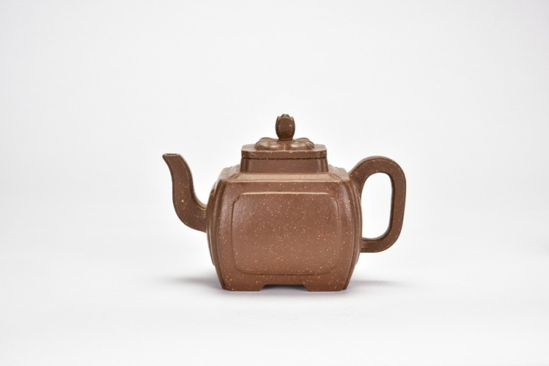 A Yixing Stoneware Square Teapot, Signed Youquan