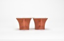 A Pair of Chinese Yixing-Style Square Tea Cups, Chen Dinghe Mark - 3