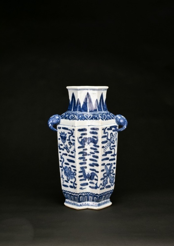 Qing A Blue and White &lsquo;Daoist Emblems&rsquo; Vase