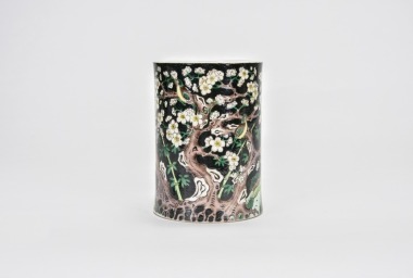 Republic A Famille Verte &lsquo;Prunus&rsquo; Brush Pot, Kangxi Mark