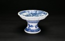 A Blue and White Lobed Stem Dish (Late Qing) - 3