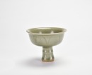 A Longquan Celadon-Glazed Stem Bowl With Lotus Decoration - 2