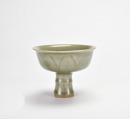 A Longquan Celadon-Glazed Stem Bowl With Lotus Decoration - 4