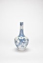 Late Qing. A Chinese Blue and White Long-Neck Vase, Qianlong Mark