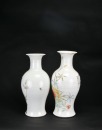 Republic Period (Circa 1928) - A Two Qianjiang-style Enamel Vases with Floral and Bird Decoration - 4