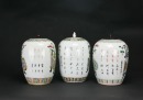 Three Famille Rose Porcelain Covered Jars (Late Qing Dynasty to Republic) - 2
