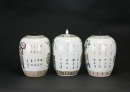 Three Famille Rose Porcelain Covered Jars (Late Qing Dynasty to Republic) - 4
