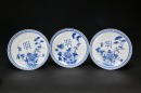 A Group of Nine Blue and White Stem Dishes and Plates Three Pieces with Kangxi Marks Qing Dynasty and Later - 3