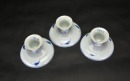 A Group of Nine Blue and White Stem Dishes and Plates Three Pieces with Kangxi Marks Qing Dynasty and Later - 4