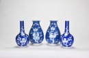 A Three Pairs of Blue-Ground &lsquo;Prunus&rsquo; Vases, 20th Century - 7
