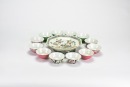 A Group of Twelve Famille-Rose Teacups with One Dish on Pale Green Ground