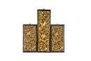 A Set of Three Mid 20th-century Carved Wood Openwork Wall Panels with Gilt-painted Finish