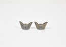 Two Chinese Silver Sycee (Yuanbao) Ingots, Qing Dynasty