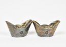 Two Chinese Silver Sycee (Yuanbao) Ingots, Qing Dynasty - 7