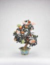 A Hardstone Pomegranate Tree in Cloisonn&eacute; Planter