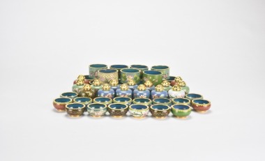 Forty-Eight Cloisonn&eacute; Enamel Tablewares