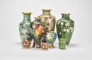 A Group Of Eight Cloisonn&eacute; Enamel Vessels