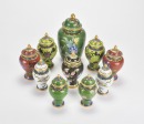 A Group Of Twenty-Two Cloisonn&eacute; Enamel Vases And Covered Jars - 4