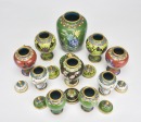 A Group Of Twenty-Two Cloisonn&eacute; Enamel Vases And Covered Jars - 5