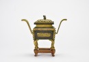Qing Dynasty A Gilt-Bronze Rectangular Covered Censer