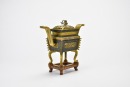 Qing Dynasty A Gilt-Bronze Rectangular Covered Censer - 2