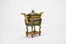 Qing Dynasty A Gilt-Bronze Rectangular Covered Censer - 5