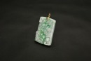 One Carved Jadeite Pendant With &lsquo;Fu Shou&rsquo; Motif And 14K Gold Mount - 3