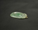 One Carved Semi-Translucent Jadeite &lsquo;Peach And Lingzhi&rsquo; Pendant With 14K Gold Mount - 5