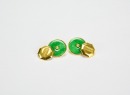 A Pair of Jadeite and 14K Gold Cufflinks - 3