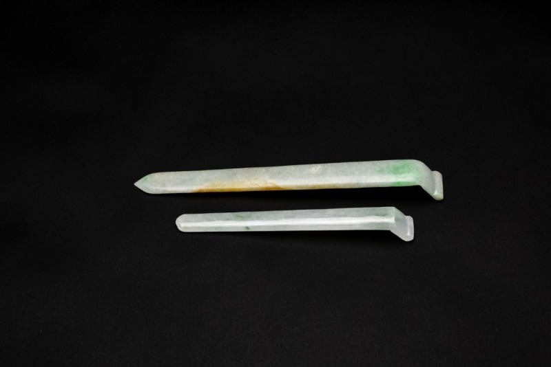 Two Jadeite Hairpins Qing Dynasty/Republic