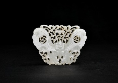 Qing Dynasty White Jade Openwork Butterfly Plaque