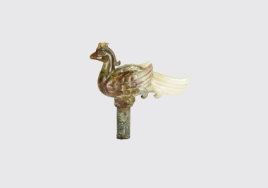 A Jade Phoenix-Form Staff Finial