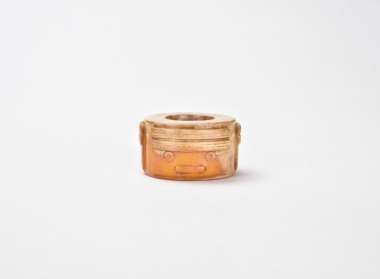A Jade Mask-Form Bead, Liangzhu Culture