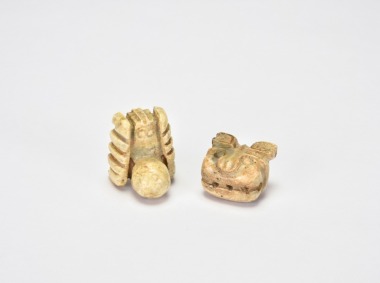 Two Jade Ornaments, Comprising a Tiger-Head and a Spider, Shijiahe Culture