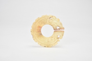 A Jade Coiled Dragon Disc, Shang Dynasty