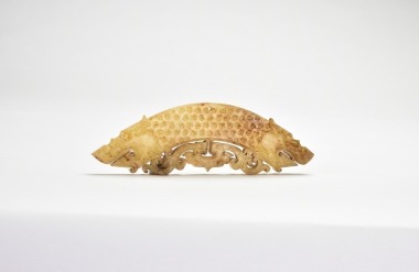 Warring States Period White Jade Chilong-Form Pendant