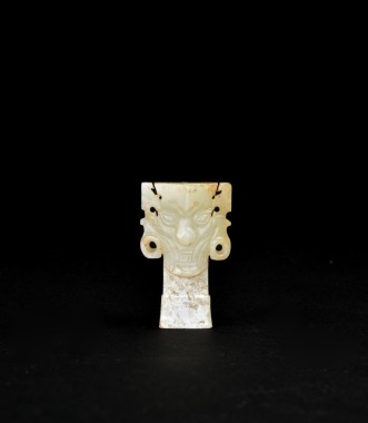 A Jade Mask-Form Ornament, Shang Dynasty