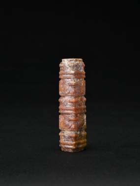 A Russet Jade Cong-Form Tube, Late Neolithic Period&ndash;Hongshan Culture