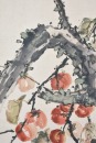 Gao Jianfu (1879-1951) Red Persimmon Ink And Color On Paper - 3
